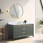 Meuble-lavabo Vanity Art avec évier en céramique et dessus en marbre reconstitué