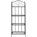 SAFAVIEH Bryn Scaffale da panettiere da esterno a 4 ripiani in ferro battuto vittoriano - 25 pollici L x 15 pollici P x 63 pollici H - 25 L x 15 P x 63 H