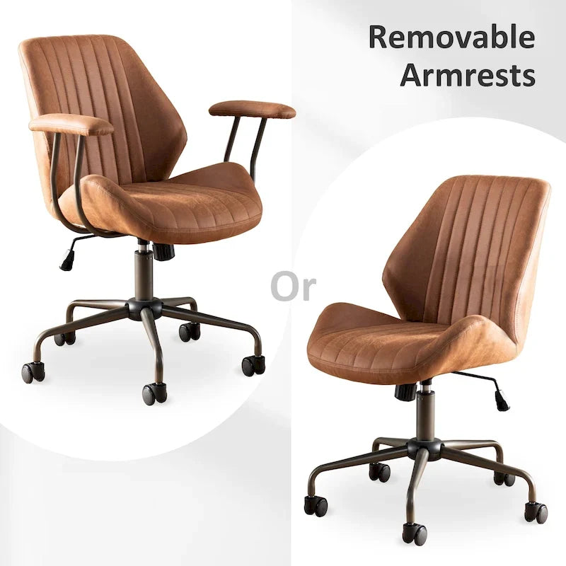 Chaise de bureau ergonomique en suède avec support lombaire