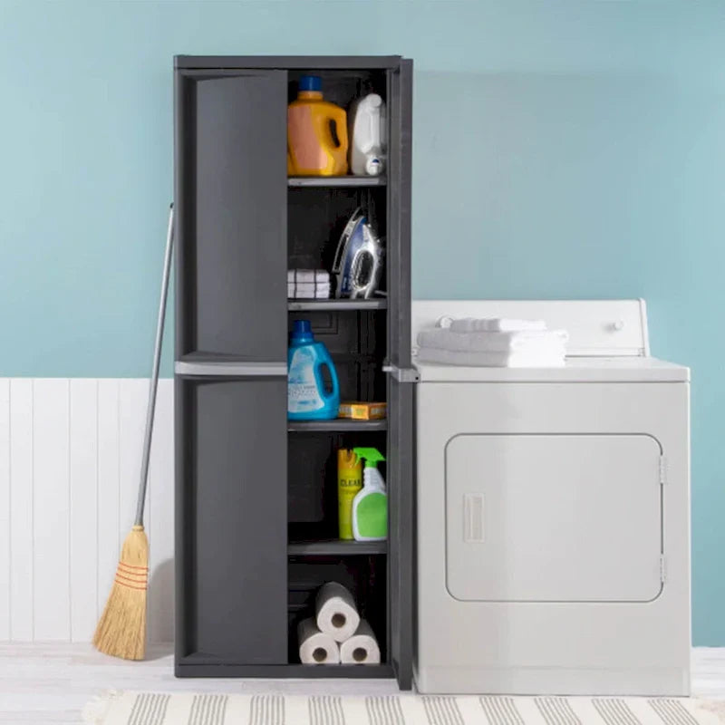 Sterilite Lot de 2 Organiseurs de Rangement à 4 Étagères Réglables pour Garage, Gris - Lot de 2