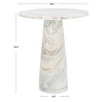 Table d'appoint ronde haute en marbre SAFAVIEH Couture Ghicu - 56 cm L x 53 cm P x 61 cm H - 21Wx21Dx24H