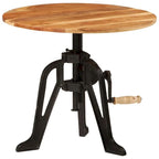 vidaXL Table d'appoint Table basse ronde Bout de canapé Bois massif et fonte
