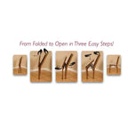 Stakmore Set of 2 Retro Upholstered Back Folding Chair Fruitwood Polyester Seat, Fully Assembled