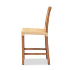 Caspia Wood and Rattan Counter Height Barstool Natural/Walnut - bali & pari