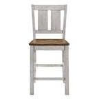 HOMES: Inside + Out Set of 2 Naxti Rustic Counter Height Chairs Light Oak/Antique White: Farmhouse Style, Rubberwood Frame