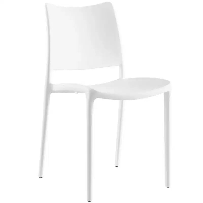 Chaise de salle à manger Hipster Blanche - Modway : Polypropylène moderne sans accoudoirs, Nettoyage des taches, Aucun assemblage requis