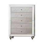 Commode La Mesa 5 tiroirs Glam argenté - HOMES: Inside + Out : accents miroir, rangement élégant