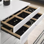 HOMES: Inside + Out Garneta 5 Drawer Chest with Jewelry Drawers White: Modern Vertical Dresser, Anti-Tip Hardware, Glossy Finish
