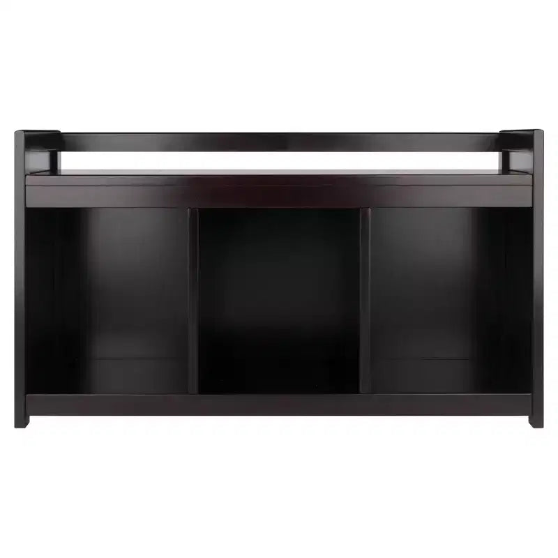 Banc de rangement Addison avec 3 sections - Espresso foncé - Winsome : Organisateur d'entrée, Pouf de chambre en similicuir
