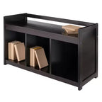 Banc de rangement Addison avec 3 sections - Espresso foncé - Winsome : Organisateur d'entrée, Pouf de chambre en similicuir