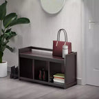 Banc de rangement Addison avec 3 sections - Espresso foncé - Winsome : Organisateur d'entrée, Pouf de chambre en similicuir