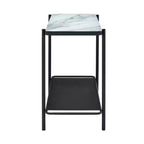 Avalan Glass Top Contemporary Sofa Table Black Coating/White - miBasics