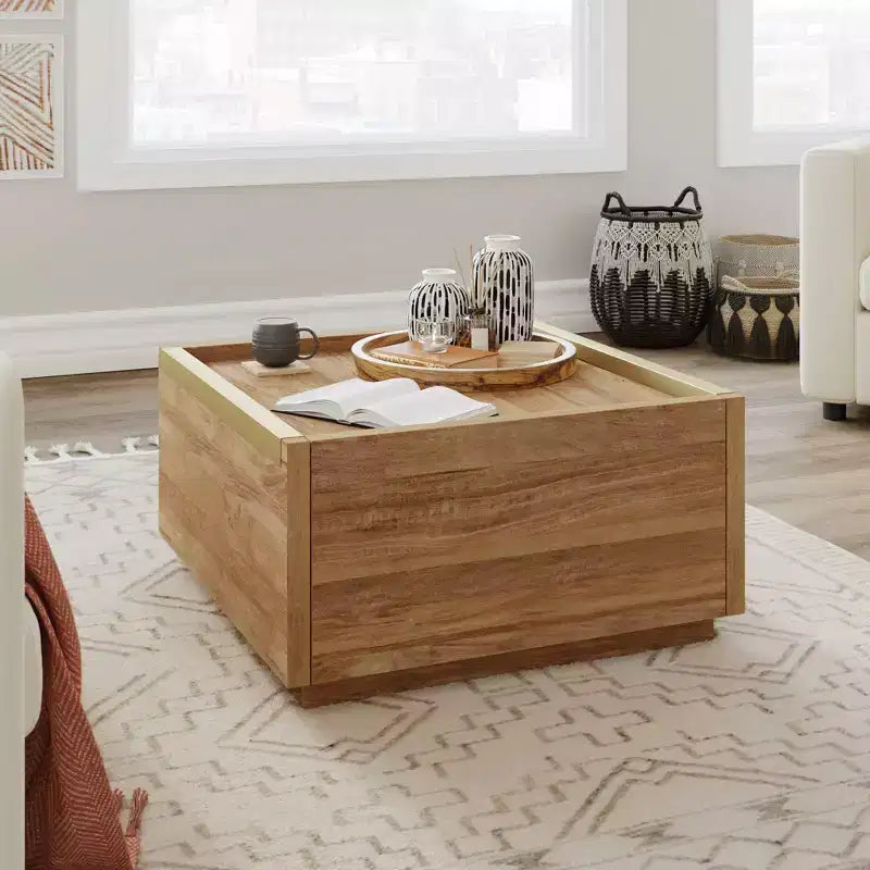 Table basse Manhattan Gate avec rangement Sindoori Mango - Sauder : style moderne, 2 tiroirs, construction légère