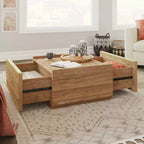 Table basse Manhattan Gate avec rangement Sindoori Mango - Sauder : style moderne, 2 tiroirs, construction légère