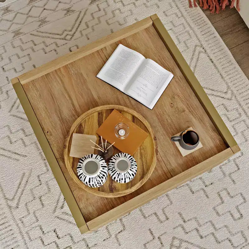 Table basse Manhattan Gate avec rangement Sindoori Mango - Sauder : style moderne, 2 tiroirs, construction légère