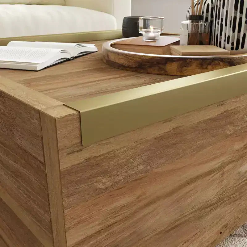 Table basse Manhattan Gate avec rangement Sindoori Mango - Sauder : style moderne, 2 tiroirs, construction légère