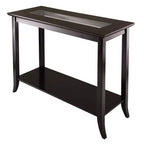 Genoa Console Table Glass Top Espresso - Winsome: Tempered Shelf, Wood Composite Frame