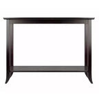 Console Gênes Plateau Verre Espresso - Winsome : Étagère trempée, Cadre en bois composite