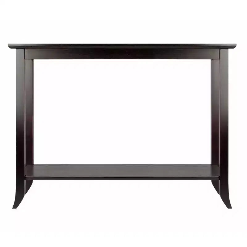 Console Gênes Plateau Verre Espresso - Winsome : Étagère trempée, Cadre en bois composite