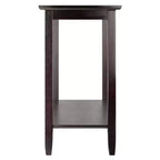 Console Gênes Plateau Verre Espresso - Winsome : Étagère trempée, Cadre en bois composite