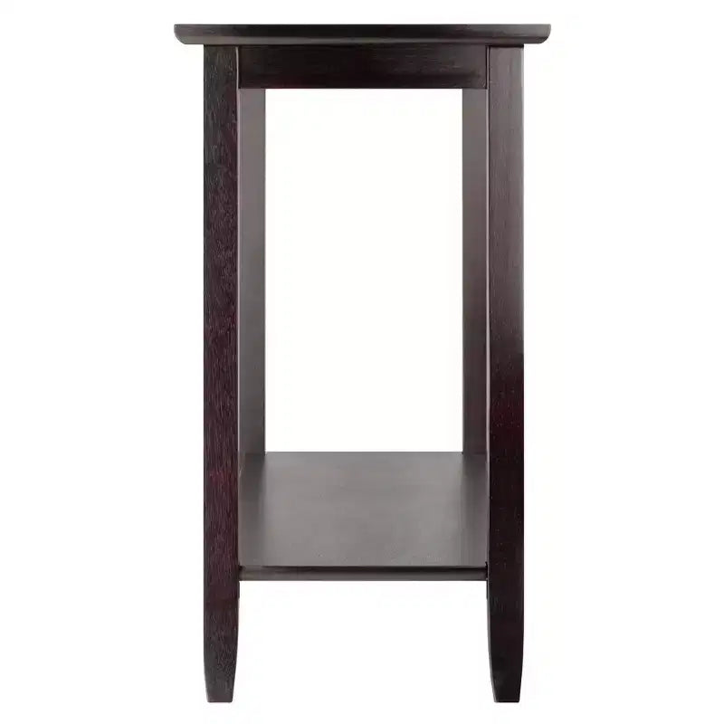 Console Gênes Plateau Verre Espresso - Winsome : Étagère trempée, Cadre en bois composite