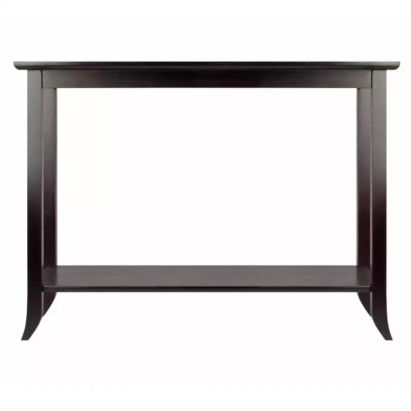Console Gênes Plateau Verre Espresso - Winsome : Étagère trempée, Cadre en bois composite