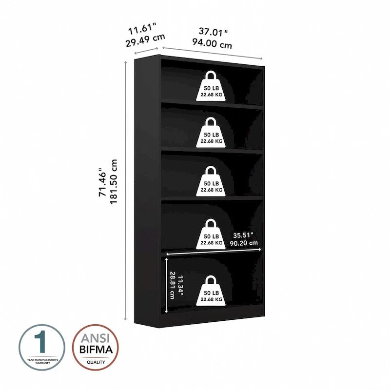 Bibliothèque haute à 5 étagères Universal de Bush Furniture