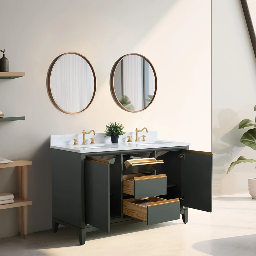 Meuble-lavabo Vanity Art avec évier en céramique et dessus en marbre reconstitué