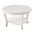 Table basse ronde avec étagère