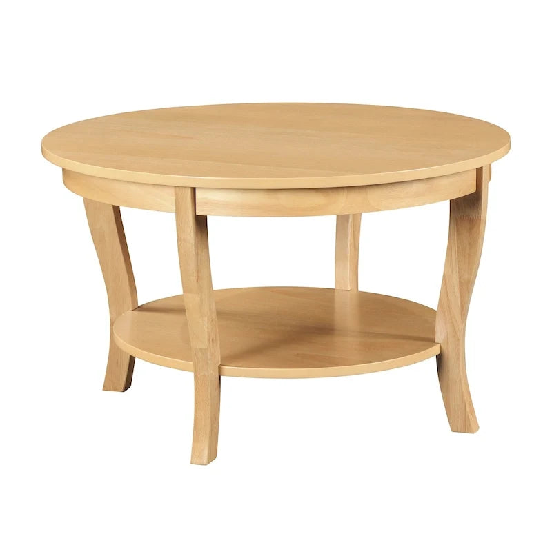 Table basse ronde avec étagère
