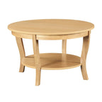 Table basse ronde avec étagère