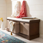 Banc de rangement SAFAVIEH Fiorello 3 tiroirs avec coussin - 47,3 L x 15 P x 19 H - 47Lx15Px19H