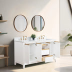 Meuble-lavabo Vanity Art avec évier en céramique et dessus en marbre reconstitué