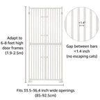 unipaws Barrière Extra Haute pour Chat 188 cm avec Portes et Serrures