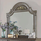 Commode traditionnelle à 9 tiroirs et miroir, 2 pièces