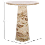 Table d'appoint ronde haute en marbre SAFAVIEH Couture Ghicu - 56 cm L x 53 cm P x 61 cm H - 21Wx21Dx24H