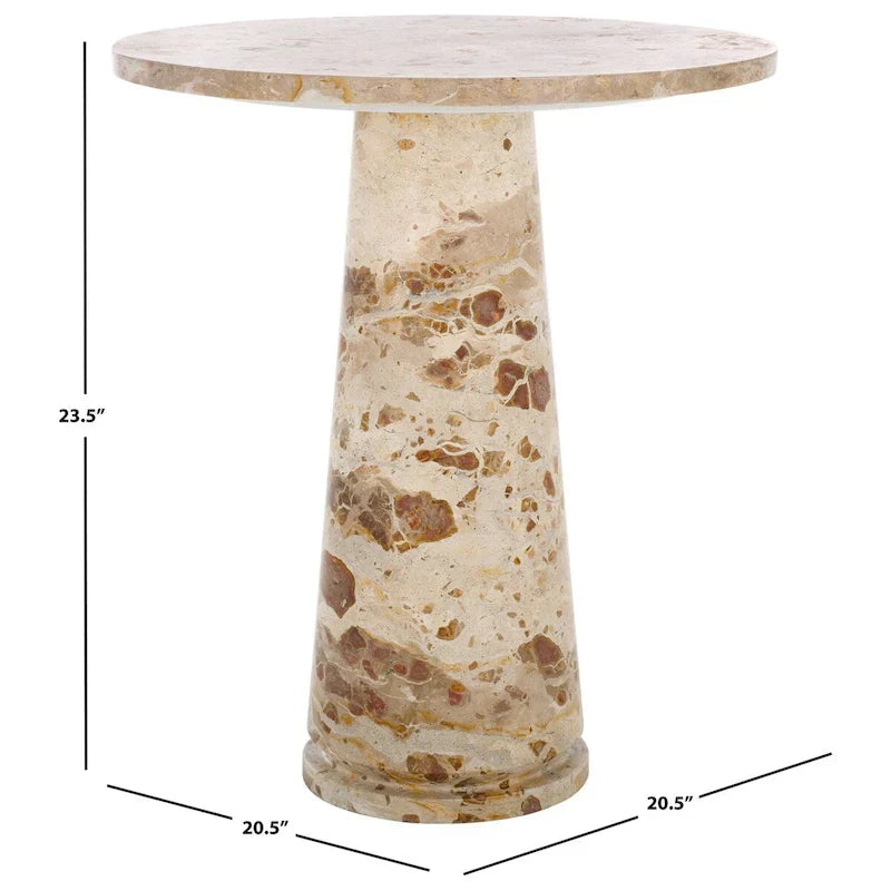 Table d'appoint ronde haute en marbre SAFAVIEH Couture Ghicu - 56 cm L x 53 cm P x 61 cm H - 21Wx21Dx24H