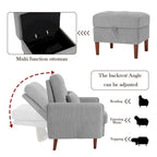 Fauteuil de salon moderne UIXE avec pouf de rangement et dossier réglable