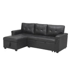 Divano componibile convertibile reversibile con letto estraibile, chaise longue con contenitore nascosto e gambe durevoli