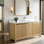 Meuble-lavabo Vanity Art avec évier en céramique et dessus en marbre reconstitué