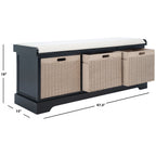 Banc de rangement SAFAVIEH Fiorello 3 tiroirs avec coussin - 47,3 L x 15 P x 19 H - 47Lx15Px19H