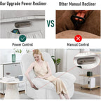 Fauteuil inclinable pivotant XINMICS, Fauteuils inclinables à bascule de massage avec fonction chauffante, ports USB, USB-C et pochette latérale