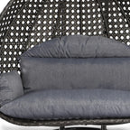 LeisureMod Sedia a Uovo Sospesa per 2 Persone con Supporto - Dondolo Pensile per Esterni/Interni in Rattan Intrecciato con Cuscini