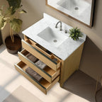 Meuble-lavabo Vanity Art avec évier en céramique et dessus en marbre reconstitué