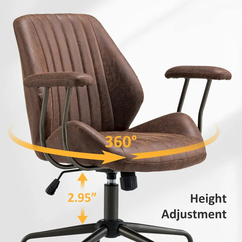 Chaise de bureau ergonomique en suède avec support lombaire