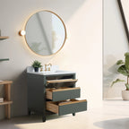 Meuble-lavabo Vanity Art avec évier en céramique et dessus en marbre reconstitué