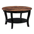 Table basse ronde avec étagère