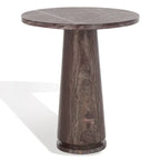 Table d'appoint ronde haute en marbre SAFAVIEH Couture Ghicu - 56 cm L x 53 cm P x 61 cm H - 21Wx21Dx24H