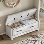 Banc à chaussures avec coussin amovible et rangement dissimulé pour l'entrée et le salon