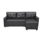 Divano componibile convertibile reversibile con letto estraibile, chaise longue con contenitore nascosto e gambe durevoli